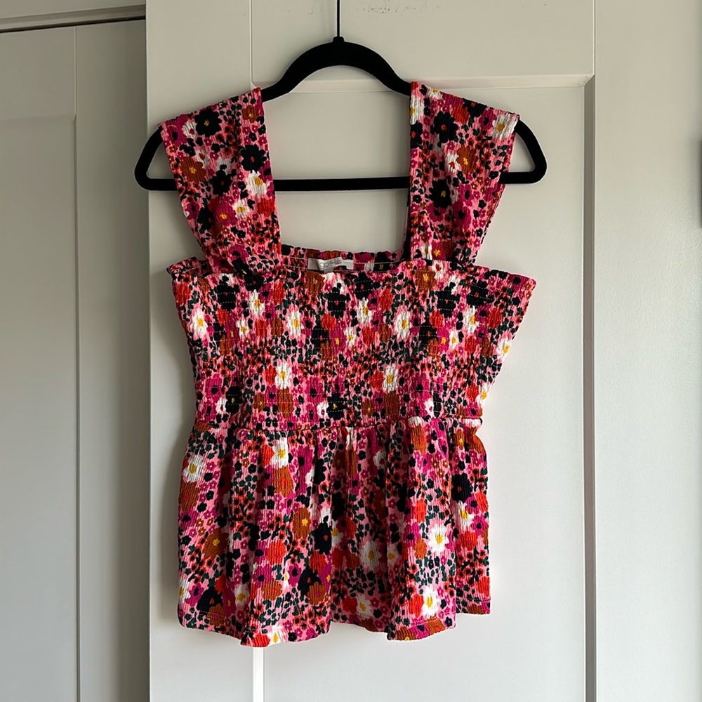 NWT Large Francesca floral Ruched empire top